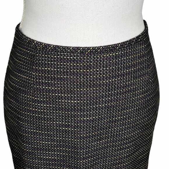 Tahari yellow, purple, black pencil skirt - size 2 - Picture 3 of 16